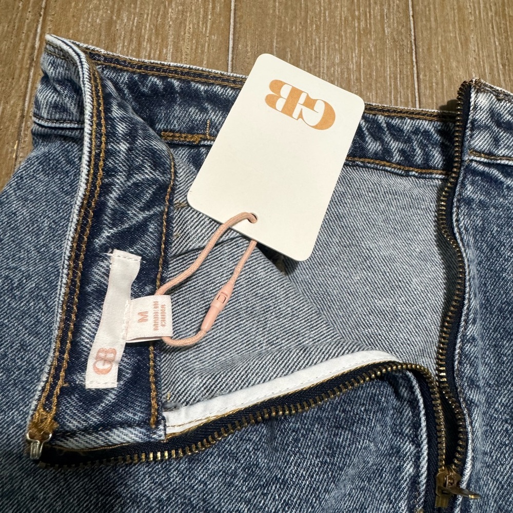 GB Girls Blue Button-Front Mini Skirt - Picture 6 of 9